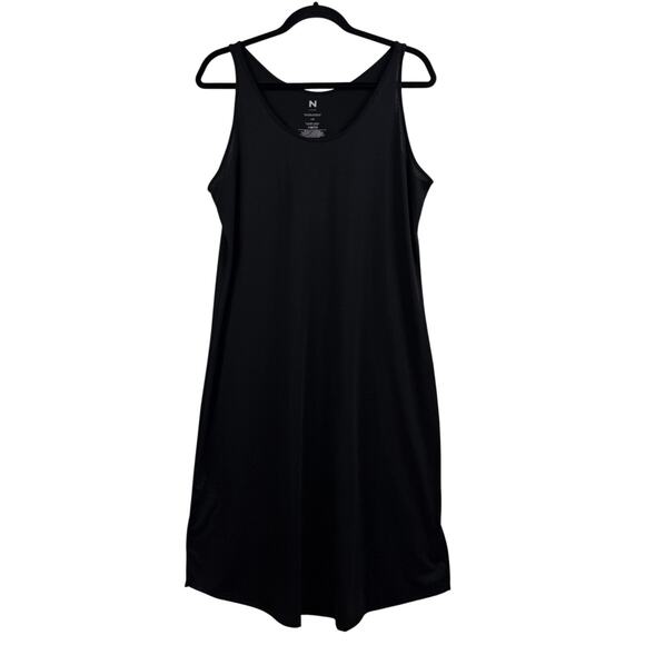 N Natori Black Sleeveless Scoop Neck Dress Large Relaxed Fit Lounge Midi Casual - Picture 1 of 11